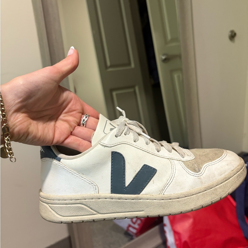 Veja Women’s White and Blue Sneakers
